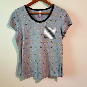 AVOCADO TOAST Gray Tshirt with Striped pocket XL